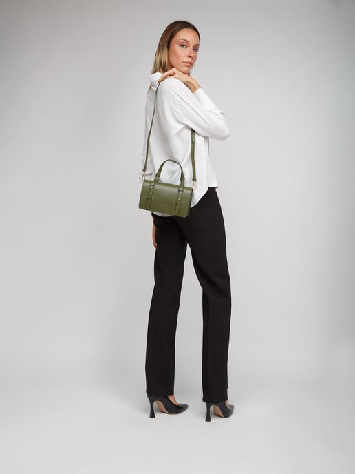 Giulia Monti Schultertasche Militärgrün - Image 5