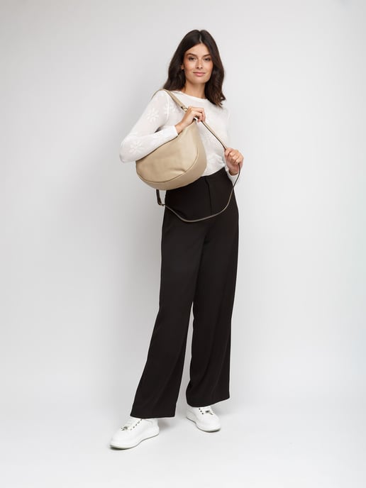 Giulia Monti Schultertasche Grau Beige - Image 5