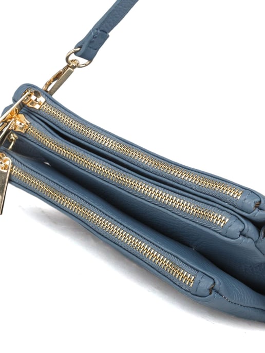 Giulia Monti Schultertasche Stahlblau - Image 4