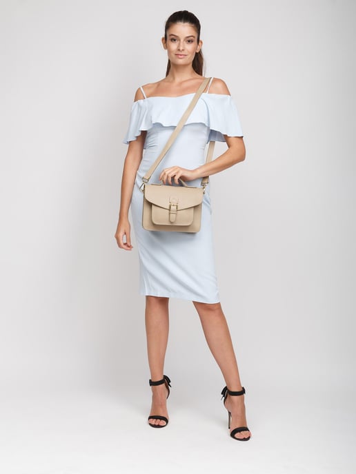 Giulia Monti Schultertasche Grau Beige - Image 5