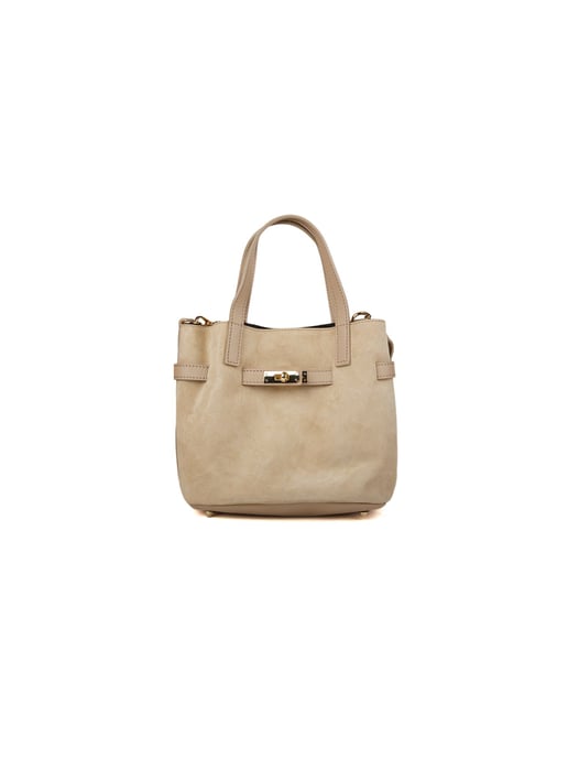 Giulia Monti Schultertasche Grau Beige - Image 1