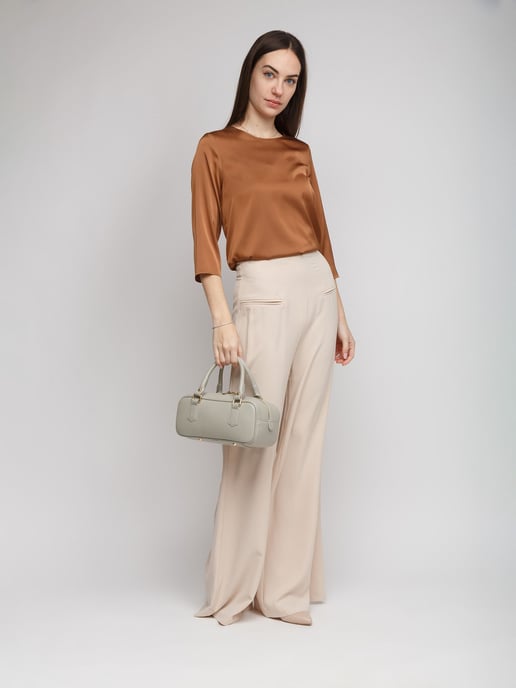 Giulia Monti Schultertasche Hellgrau - Image 5