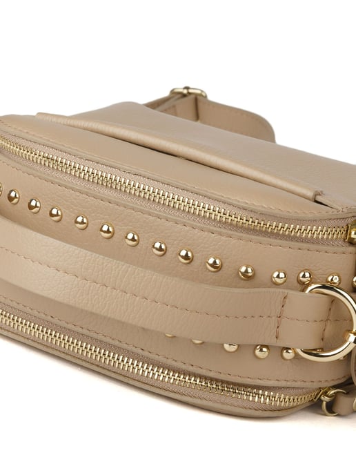 Giulia Monti Schultertasche Grau Beige - Image 4