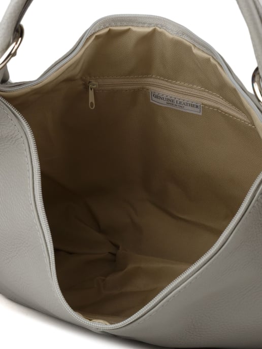 Giulia Monti Schultertasche Hellgrau - Image 4