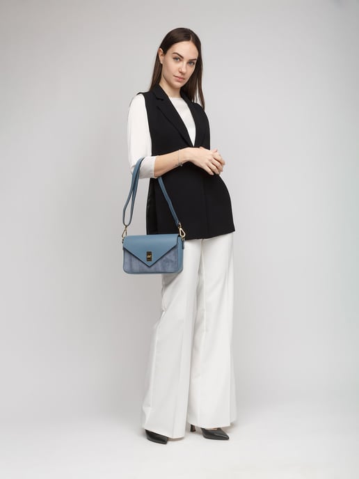 Giulia Monti Schultertasche Stahlblau - Image 5