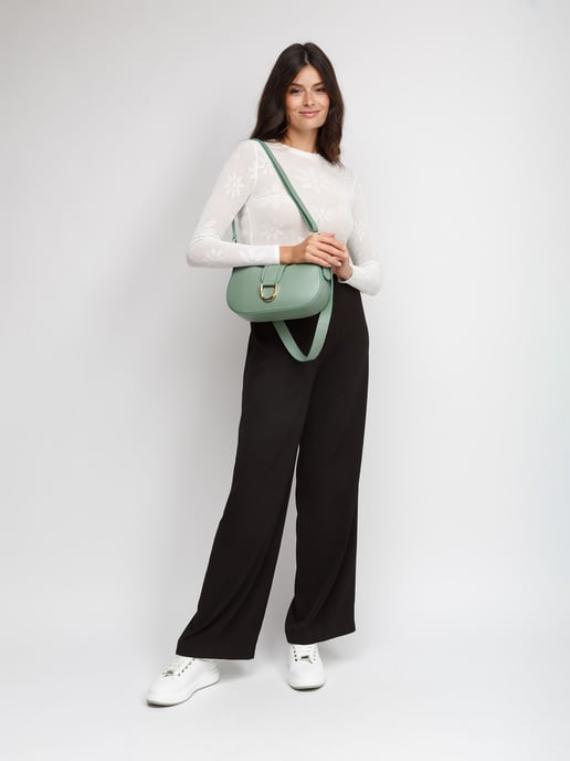 Giulia Monti Schultertasche Hellgrün - Image 5