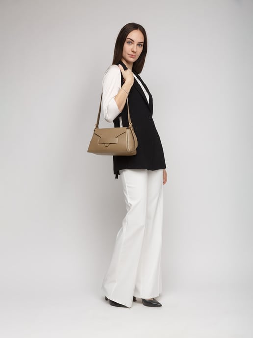 Giulia Monti Schultertasche Hellgrau - Image 5