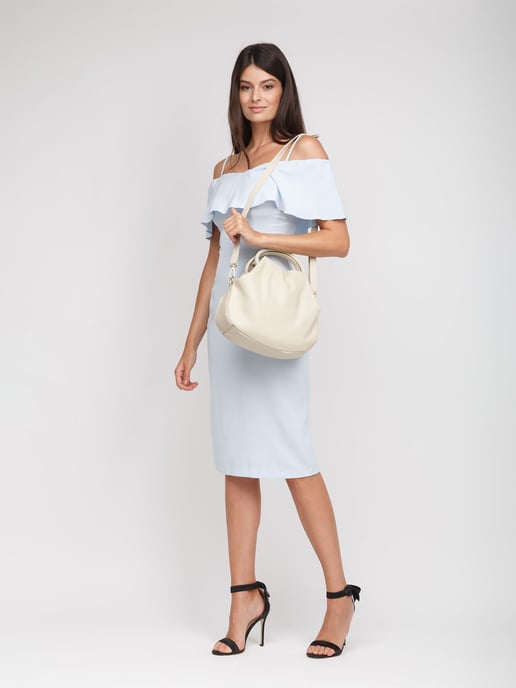 Giulia Monti Schultertasche Hellbeige - Image 5