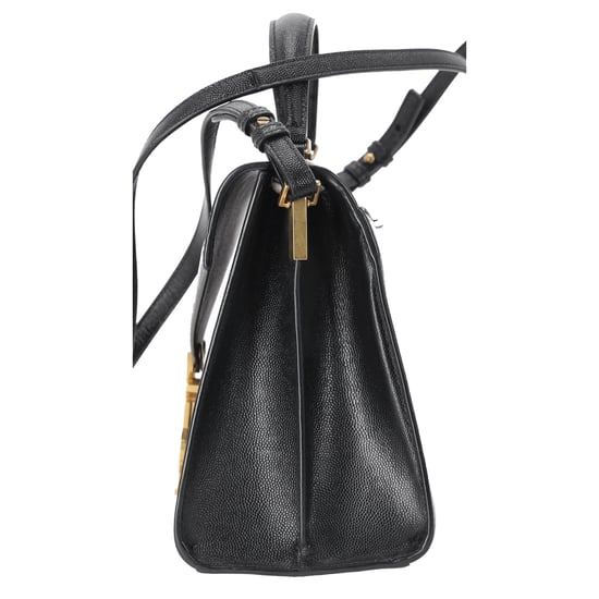 Saint Laurent Cassandra Medium Henkeltasche aus schwarzem Leder - Image 3