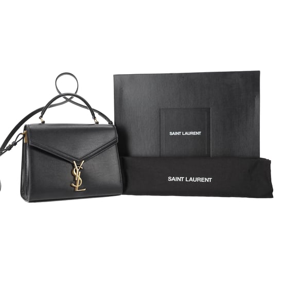 Saint Laurent Cassandra Medium Henkeltasche aus schwarzem Leder - Image 6