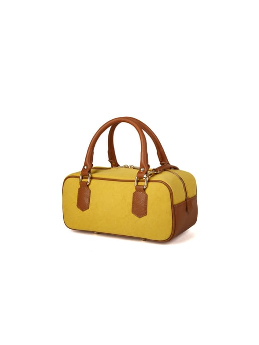 Giulia Monti Schultertasche Gelb Goldbraun - Image 2