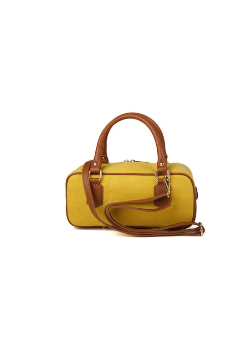 Giulia Monti Schultertasche Gelb Goldbraun - Image 3