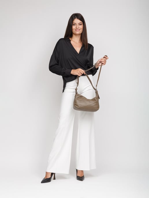 Giulia Monti Schultertasche Taupe - Image 5