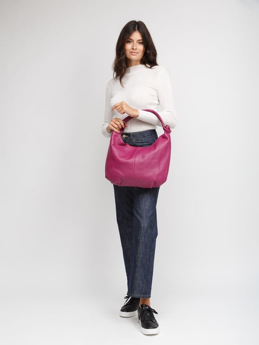 Giulia Monti Schultertasche Dunkel Fuchsia - Image 5