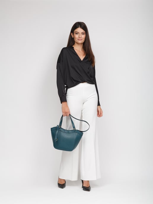 Giulia Monti Schultertasche Dunkelblaugrün - Image 5