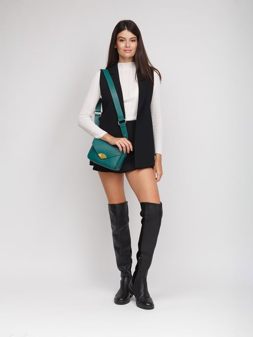 Giulia Monti Schultertasche Dunkel Teal - Image 5