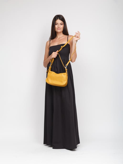 Giulia Monti Schultertasche Senfgelb - Image 5
