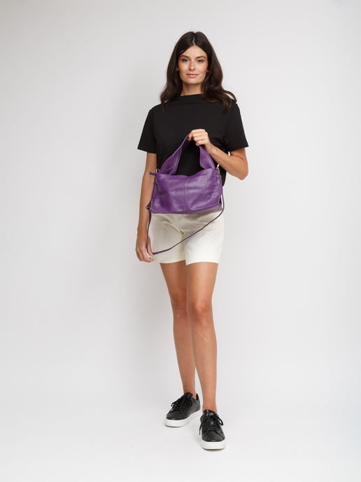 Giulia Monti Schultertasche Violett - Image 5