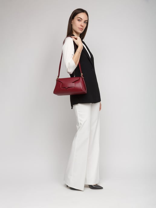 Giulia Monti Schultertasche Burgunderrot - Image 5