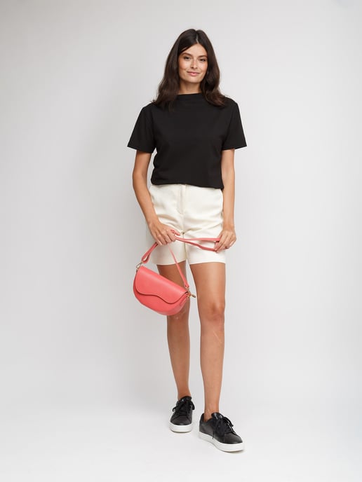 Giulia Monti Schultertasche Korallenpink - Image 5