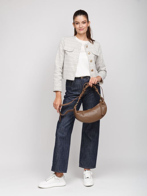 Giulia Monti Schultertasche Taupe - Image 5