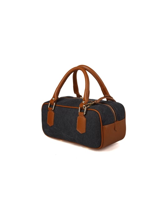 Giulia Monti Schultertasche Dunkelgrau Goldbraun - Image 2