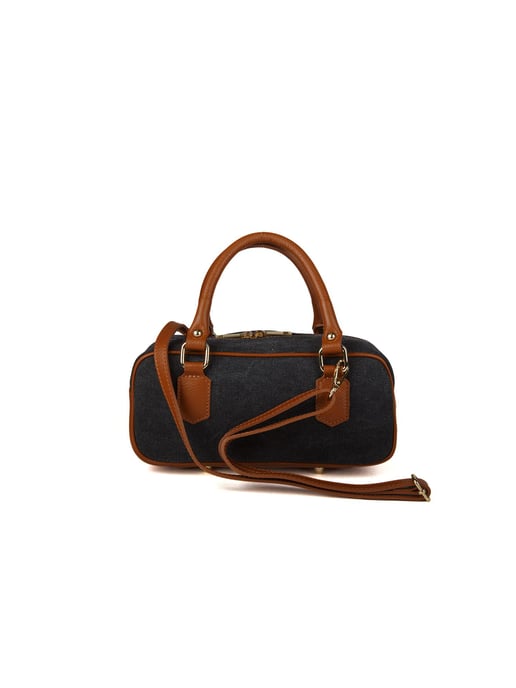 Giulia Monti Schultertasche Dunkelgrau Goldbraun - Image 3