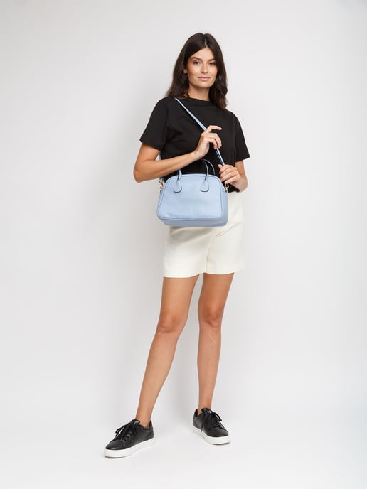 Giulia Monti Schultertasche Himmelblau - Image 5