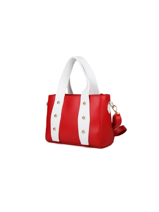 Giulia Monti Schultertasche Klassisch Rot Weiß - Image 2
