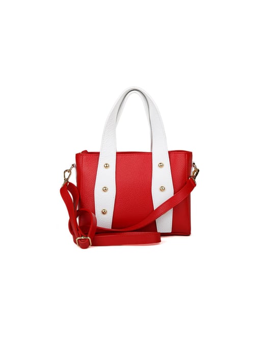 Giulia Monti Schultertasche Klassisch Rot Weiß - Image 3