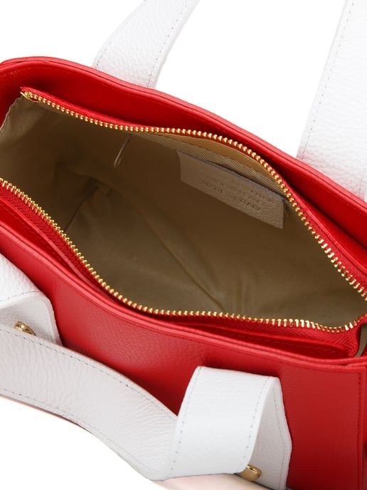 Giulia Monti Schultertasche Klassisch Rot Weiß - Image 4