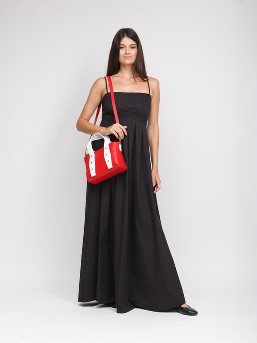 Giulia Monti Schultertasche Klassisch Rot Weiß - Image 5
