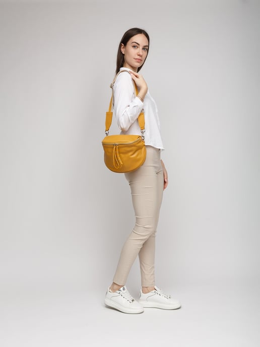 Giulia Monti Schultertasche Senfgelb - Image 5