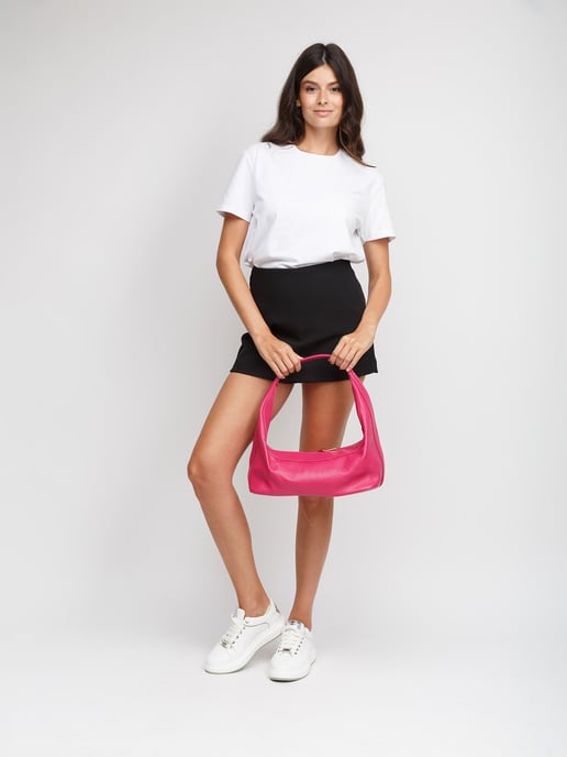 Giulia Monti Schultertasche Fuchsienrot - Image 5