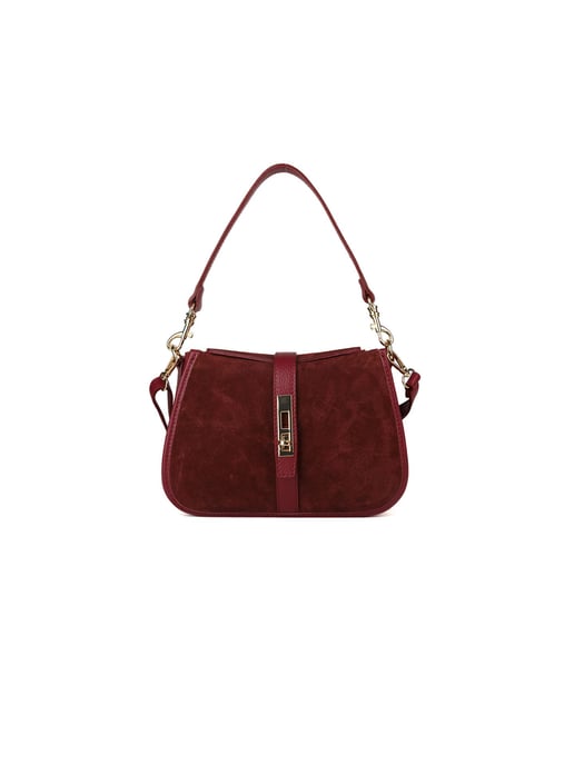 Giulia Monti Schultertasche Burgunderrot - Image 1