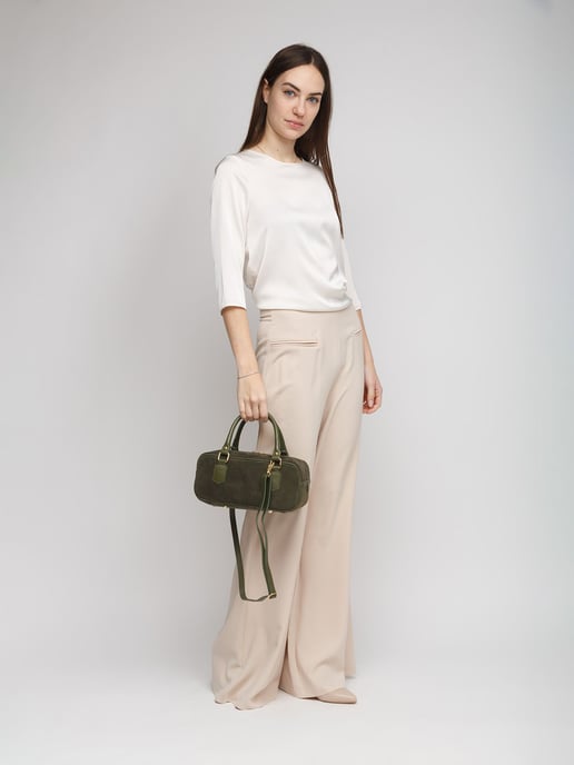 Giulia Monti Schultertasche Dunkelgrün - Image 5