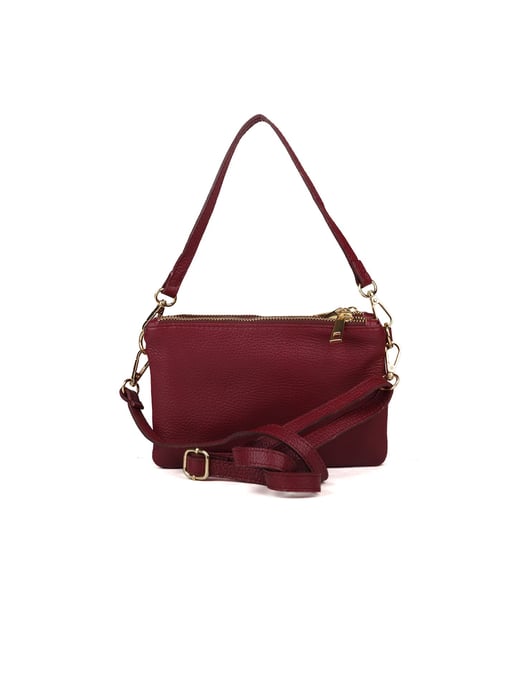 Giulia Monti Schultertasche Burgunderrot - Image 3