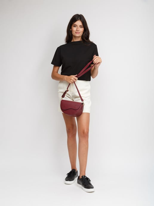 Giulia Monti Schultertasche Burgunderrot - Image 5