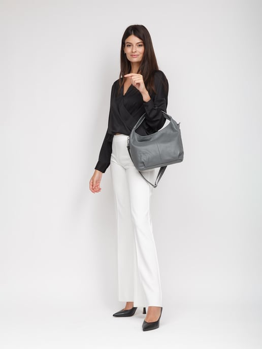 Giulia Monti Schultertasche Dunkelgrau - Image 5