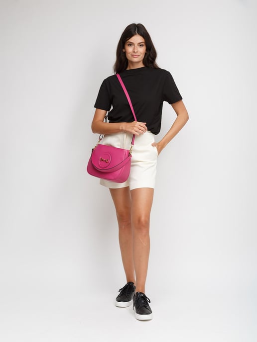 Giulia Monti Schultertasche Fuchsia - Image 5