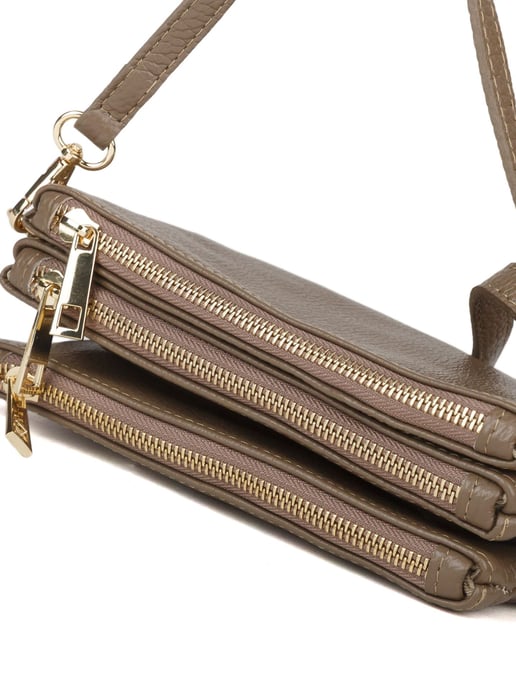 Giulia Monti Schultertasche Taupe - Image 4