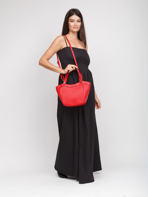 Giulia Monti Schultertasche Klassik Rot - Image 5