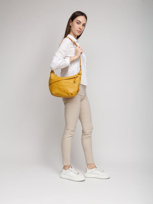 Giulia Monti Schultertasche Senfgelb - Image 5
