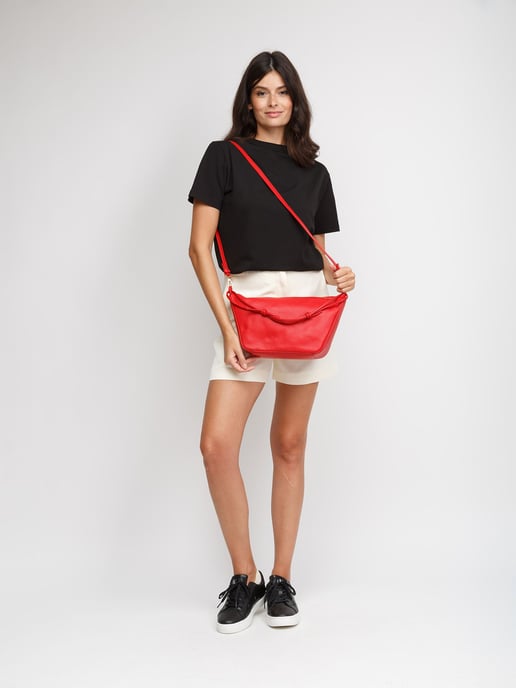 Giulia Monti Schultertasche Klassisches Rot - Image 5