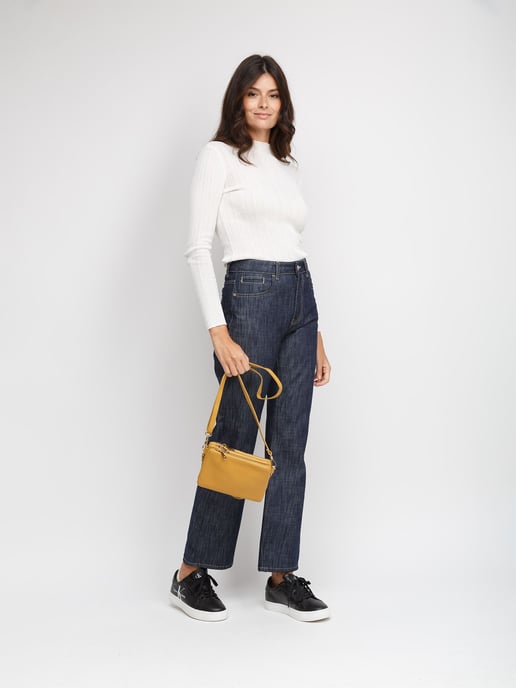 Giulia Monti Schultertasche Senfgelb - Image 5