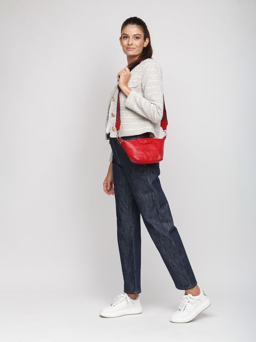 Giulia Monti Schultertasche Dunkelrot - Image 5