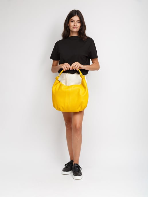 Giulia Monti Schultertasche Safran Gelb - Image 5