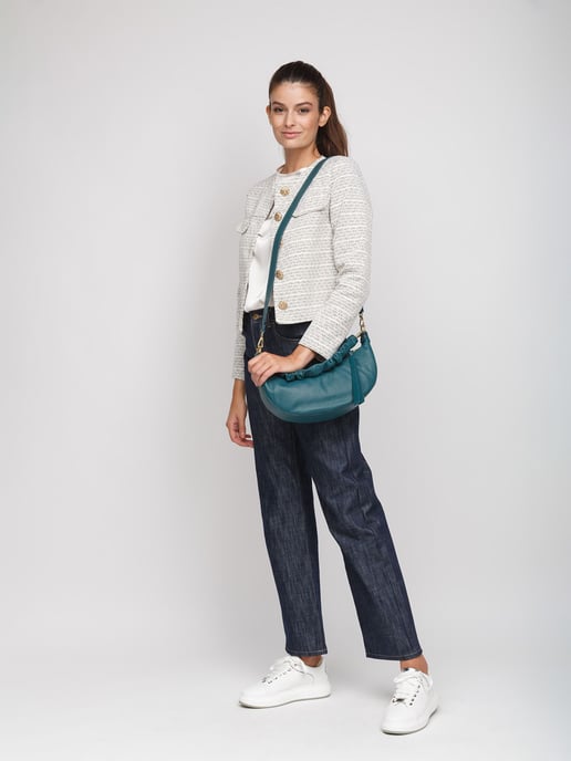 Giulia Monti Schultertasche Dunkles Teal - Image 5
