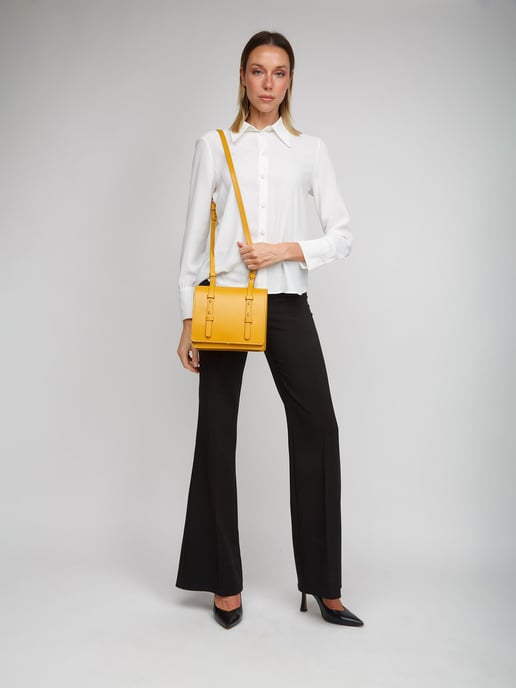 Giulia Monti Schultertasche Senfgelb - Image 5