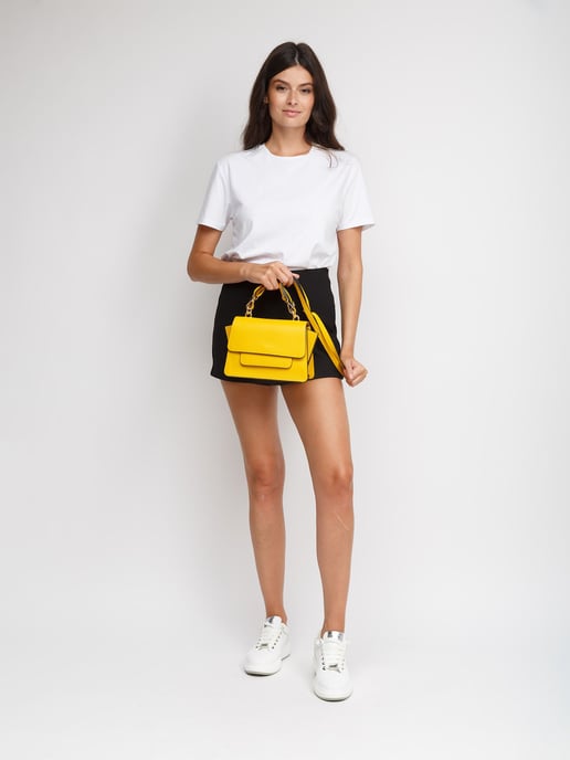 Giulia Monti Schultertasche Safran Gelb - Image 5